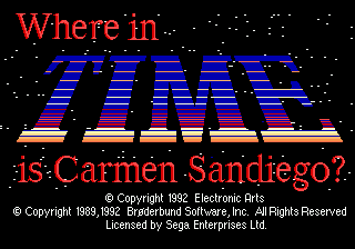 Where in Time Is Carmen Sandiego (USA, Europe) (En,Fr,De,Es,It) Title Screen